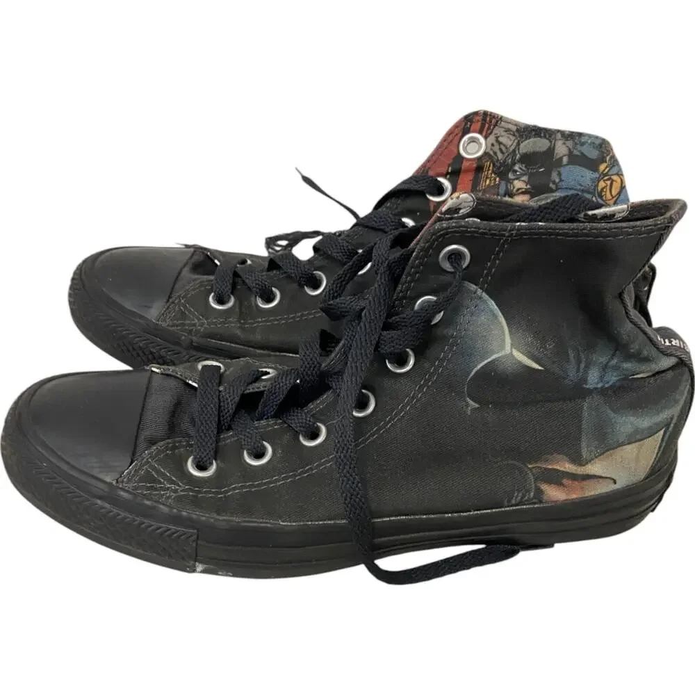 Converse DC Comics High Top Rebirth Canvas Sneakers Unisex 6M/8W Black Batman - Picture 2 of 12
